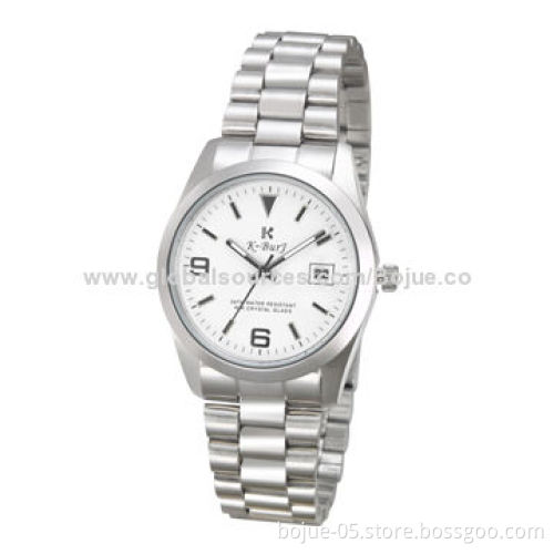 Factory Direct Sale Stainless Steel Band Sports Watches, Water-resistant, Sized 240 x 36mm